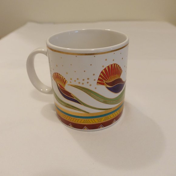 Laurel Burch Coffee Mug Cup Celestial Lotus Abstract Floral Gold Metalli… - Picture 5 of 5